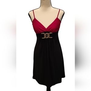 Red and black dress